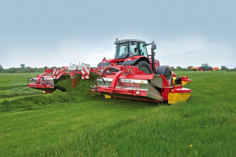 Mähwerk mit Schwadzusammenlegung